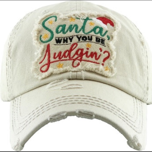 SANTA WHY YOU BE JUDGIN'? VINTAGE BALLCAP - Picture 10 of 11